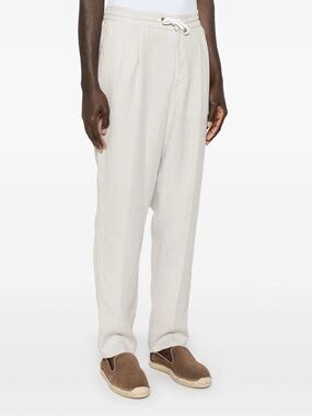 Brunello Cucinelli White Linen Pants